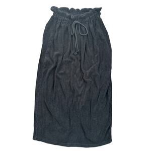 NWT Vintage Souls Los Angeles Terry Cloth Maxi Skirt Black Size Small